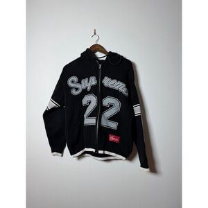 Supreme Black and White Zip-Up Jacket